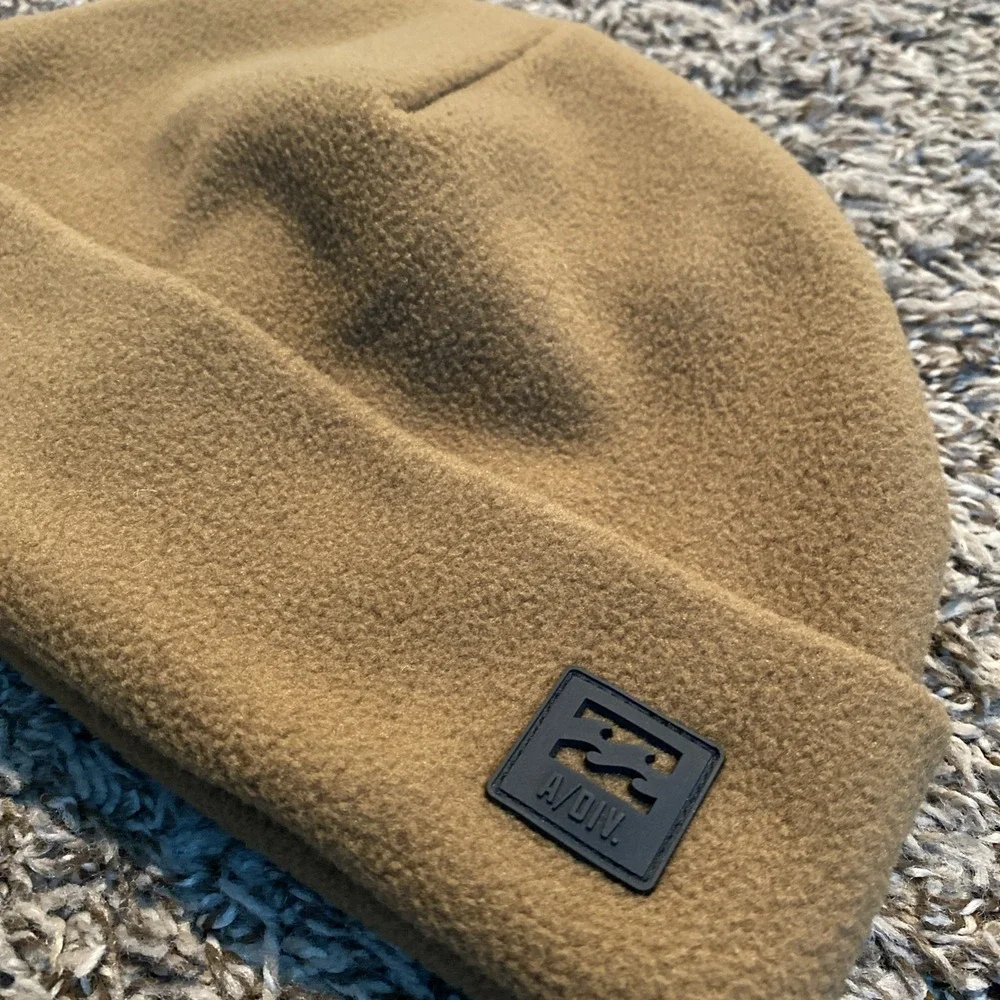 Billabong Fleece Beanie Mens OS Coyote Tan Adventure Division A/DIV Logo Hat